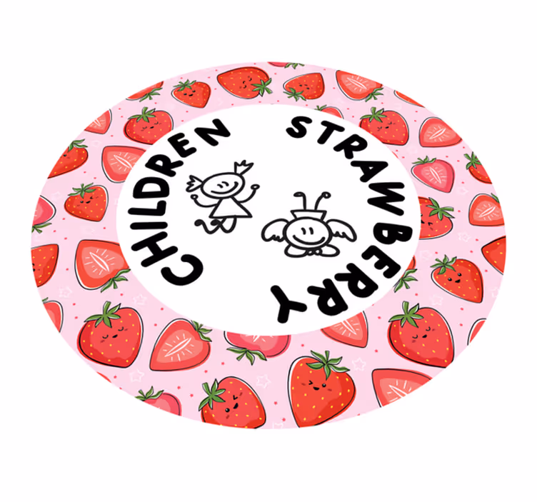 vinylový koberec do kuchyne jahoda a deti - Tenstickers