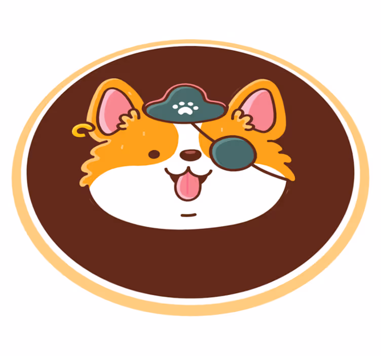 moderný vinylový koberec znak kapitána corgi - Tenstickers