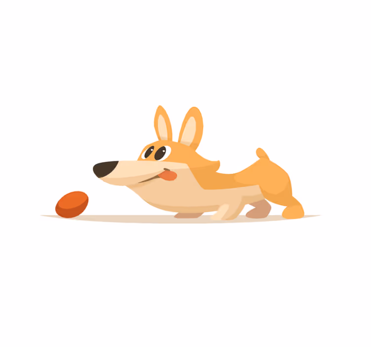 rôzne vinylové koberce pre deti hravá naháňačka corgiho - Tenstickers