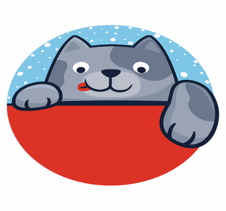 Mačka s vyplazeným jazykom z úst zvierací koberec - Tenstickers