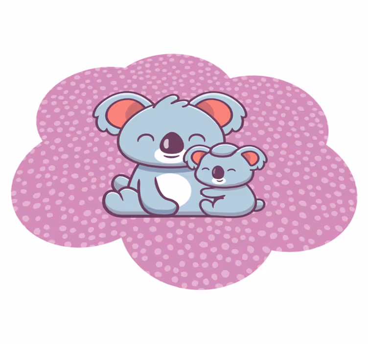 detský vinylový koberec dizajn rodiny koal - Tenstickers