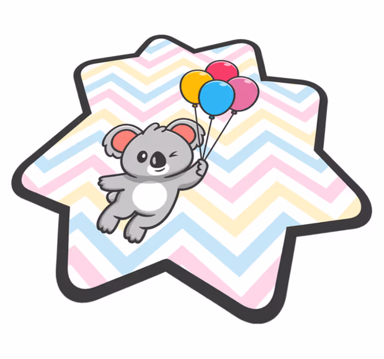 detský vinylový koberec hravý balón s koalou - Tenstickers