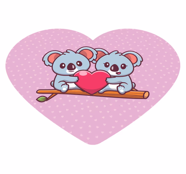 detský vinylový koberec roztomilé koaly láskyplne objímajúce - Tenstickers
