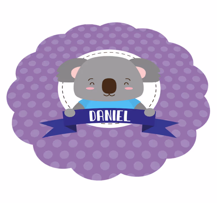 vinylový koberec pre bábätko roztomilá koala s menom - Tenstickers