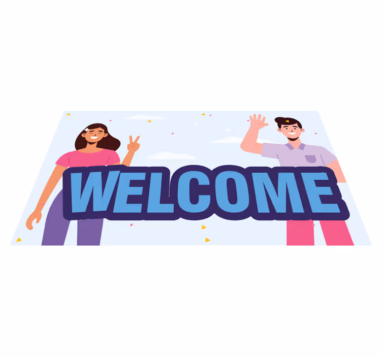 vinylový koberec do predsiene uvítacie pozdravy - Tenstickers