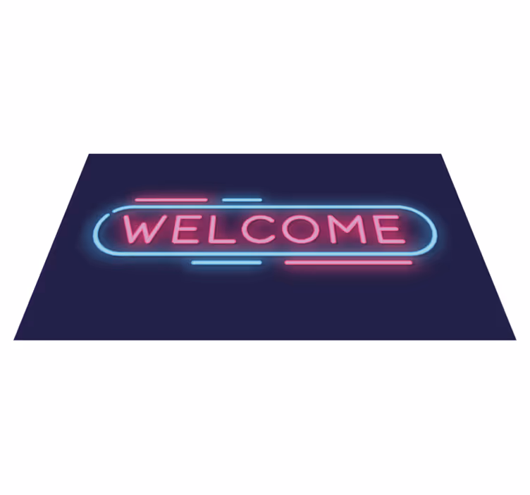 vinylový koberec do predsiene vitajte neónový nápis - Tenstickers