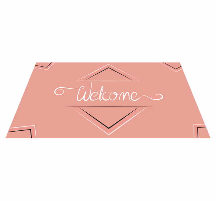 vinylový koberec do predsiene ružová uvítacia tabuľa - Tenstickers