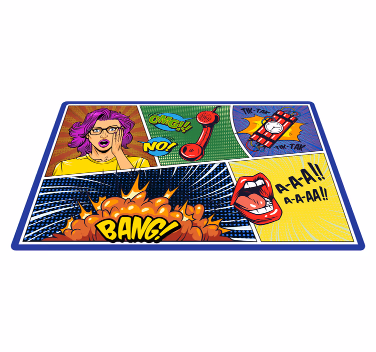 Komiks s výbušnými lúčmi koberec do spálne - Tenstickers