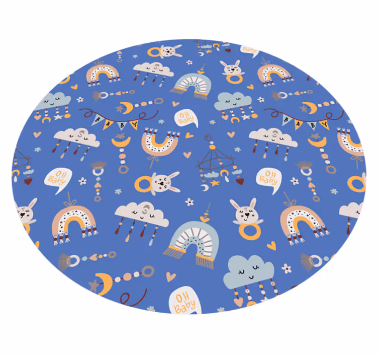 detský vinylový koberec vzory mláďat zvierat - Tenstickers