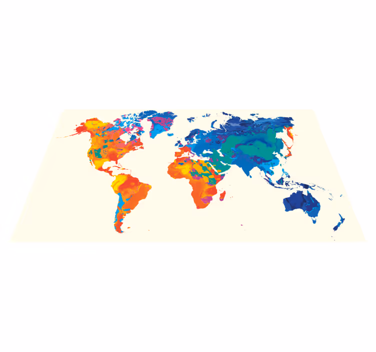 Vinylový koberec s mapou sveta Živý globálny atlas - Tenstickers