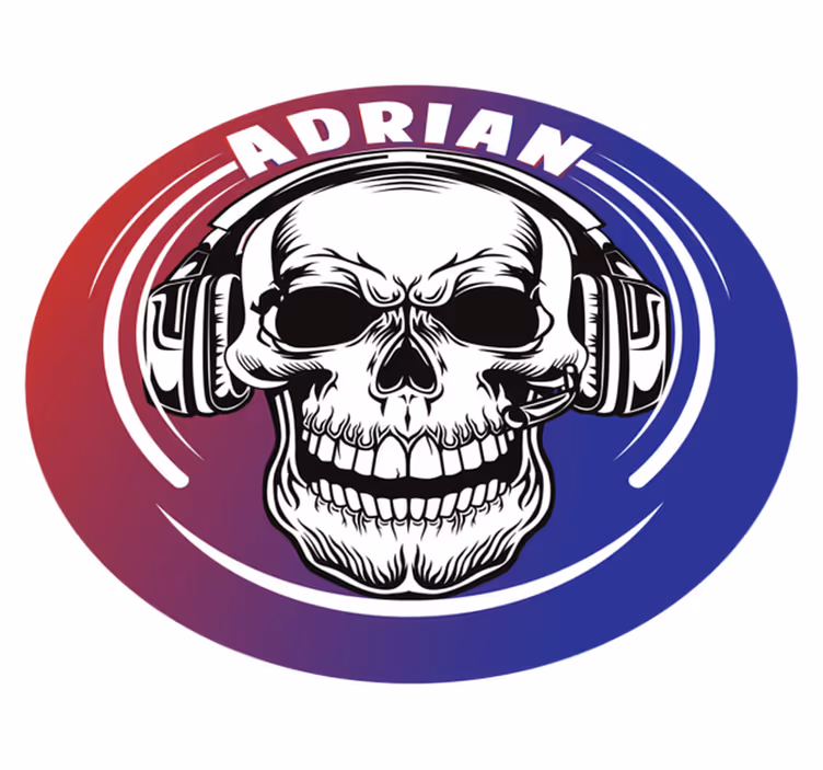 vinylový koberec pre mládež slúchadlá s lebkou na mieru - Tenstickers