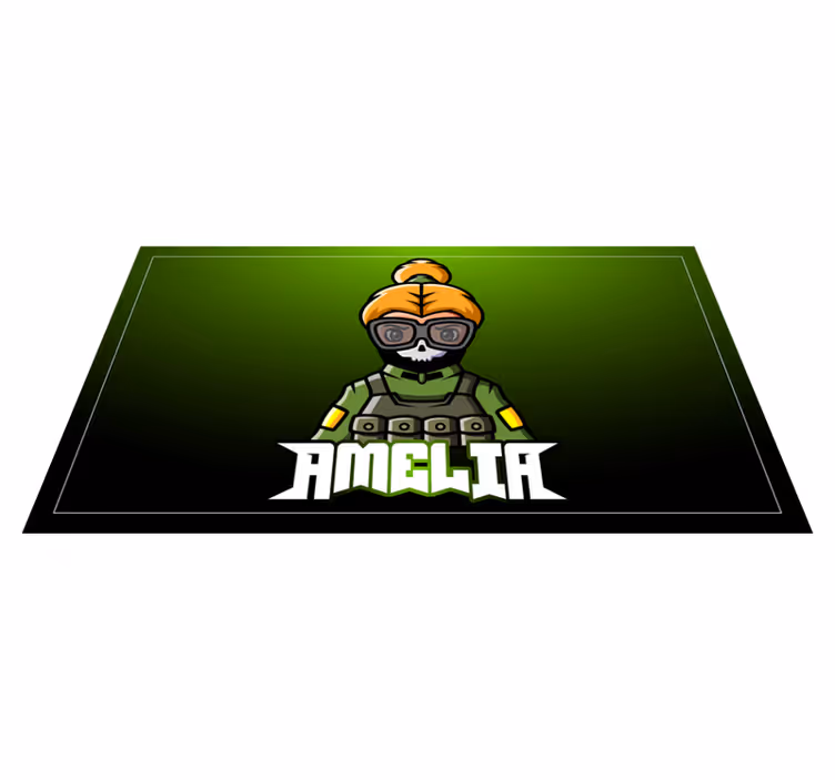 vinylový koberec pre mládež vojačka s menom - Tenstickers