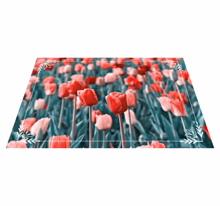 vinylový koberec s kvetmi scéna z tulipánového poľa - Tenstickers