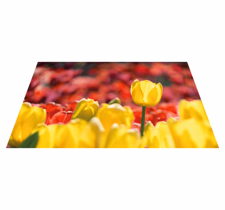 vinylový koberec s kvetmi žlté kvety tulipánov - Tenstickers