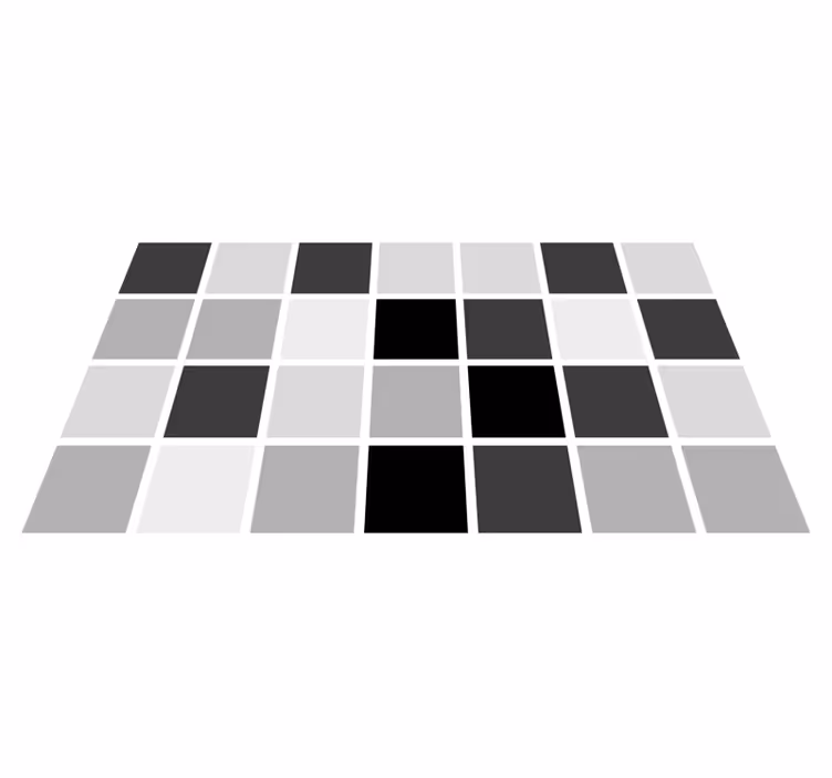 vinylový koberec do kúpelne sivé odtiene štvorcov - Tenstickers