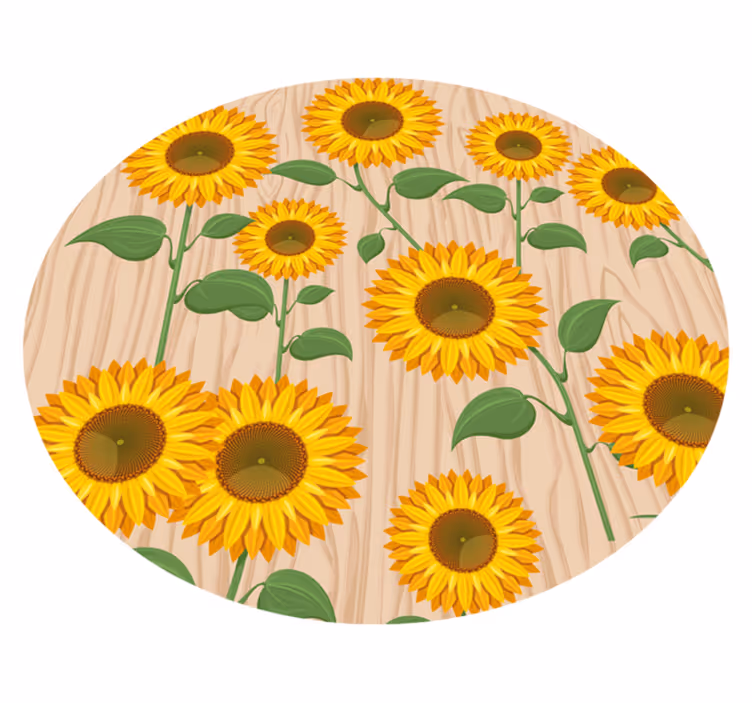 vinylový koberec s kvetmi kytica slnečníc - Tenstickers