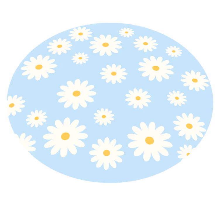 vinylový koberec do obývačky kvetinový znak sedmokrásky - Tenstickers
