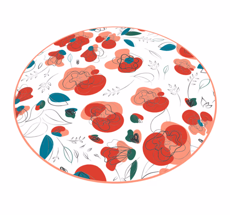 vinylový koberec s kvetmi prekvitajúci kvetinový prvok - Tenstickers