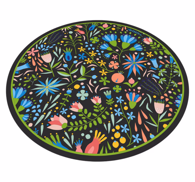 vinylový koberec s kvetmi žiarivá botanická potlač - Tenstickers