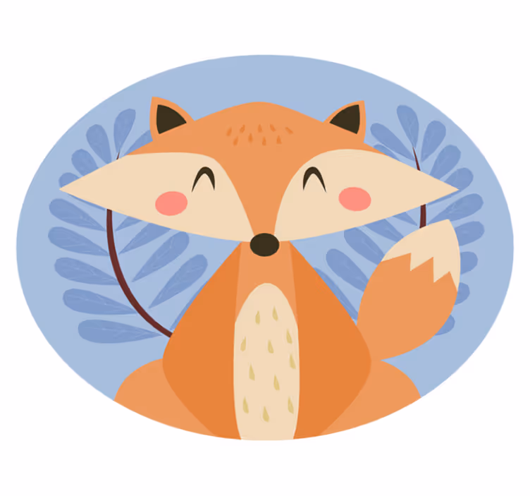 Smart fox pastelové farby zvierací koberec - Tenstickers