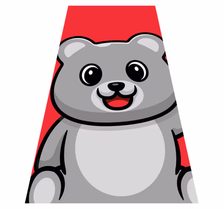 detský vinylový koberec veselá tvár medveďa - Tenstickers
