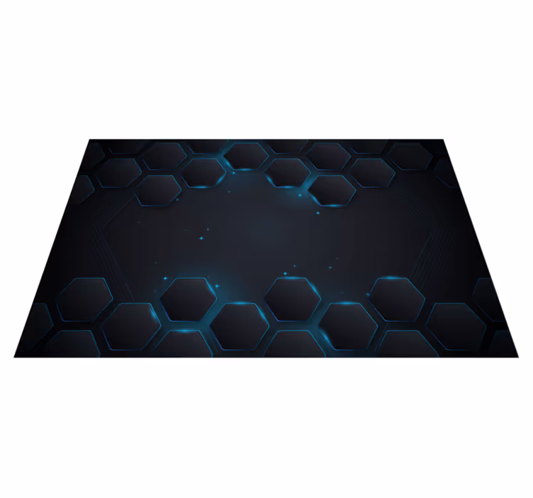 Vinylový koberec s geometrickými tvarmi v modrom hexagone - Tenstickers