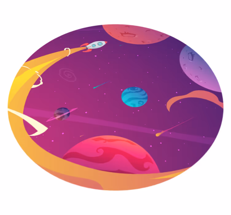 hviezdy vinylový koberec cesta kozmickou raketou - Tenstickers