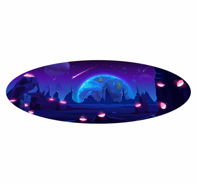 Kreslený vesmírny povrchový vinylový koberec - Tenstickers