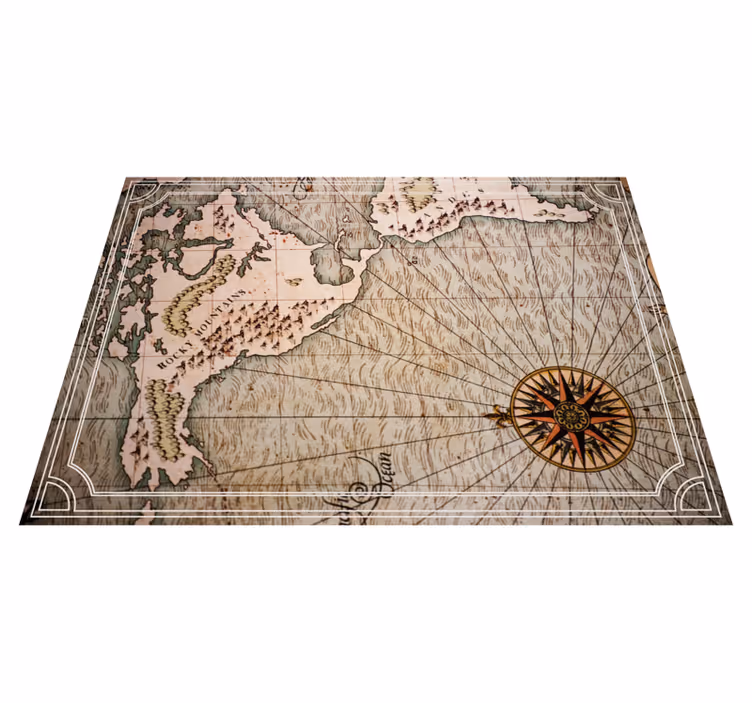Vinylový koberec vintage mapa - Tenstickers