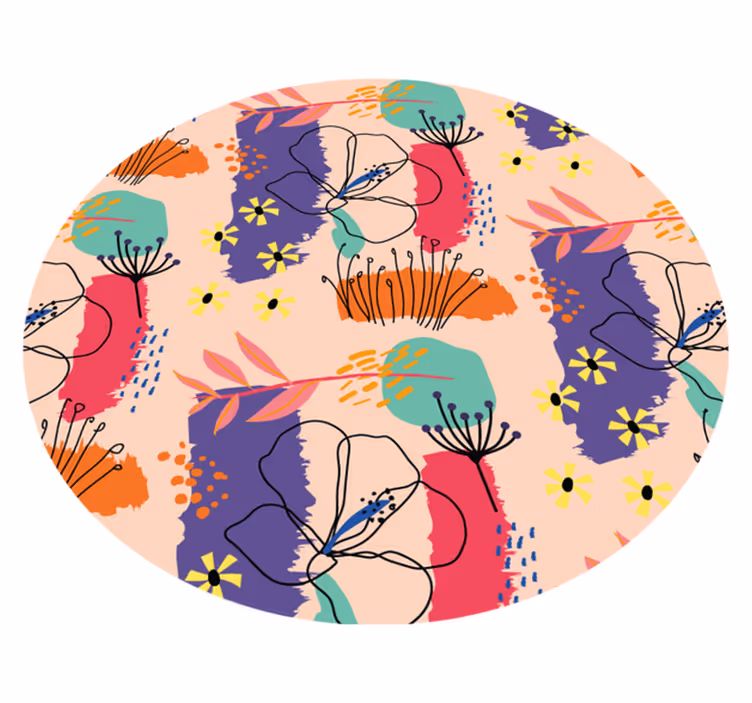 vinylový koberec s kvetmi svetlé kvetinové motívy - Tenstickers