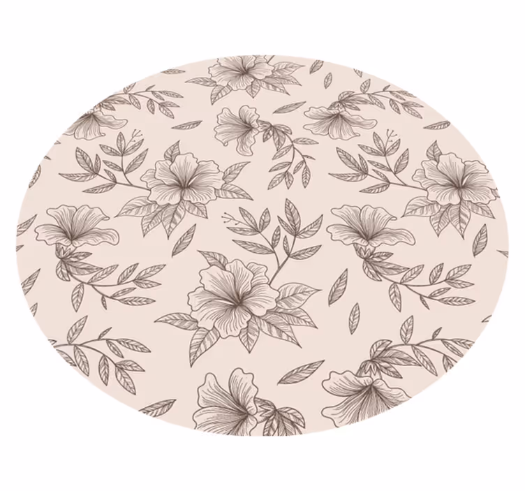 vinylový koberec s kvetmi botanický obrys konceptu - Tenstickers