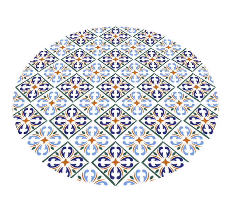 vinylový koberec kachličky geometrické odtiene modrej - Tenstickers