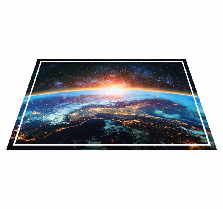 vinylový kvoberec s mapou sveta planetárny pohľad - Tenstickers