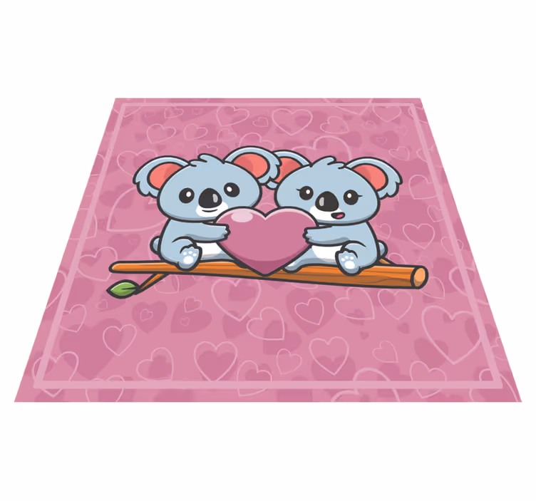 detský vinylový koberec koala milé srdce - Tenstickers