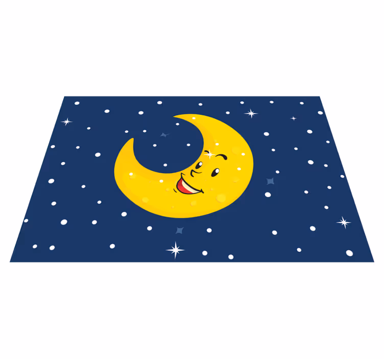 vinylový koberec pre bábätko šťastný mesiac s úsmevom - Tenstickers