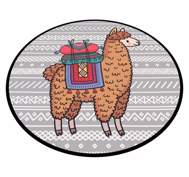 Lama s dekoráciami zvierací koberec - Tenstickers