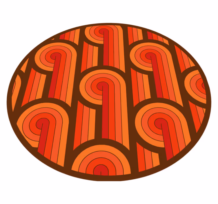 okrúhly vinylový koberec vintage okrúhly vzor - Tenstickers