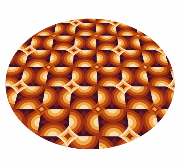 vinylový koberec s geometrickýmy tvarmi živý kruhový vzor - Tenstickers