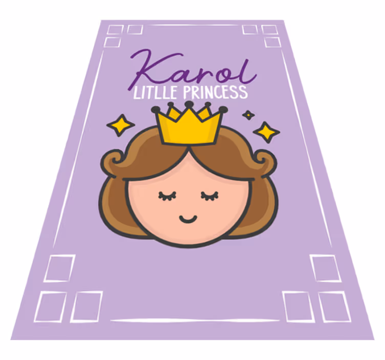 vinylový koberec s menom téma malej princeznej - Tenstickers