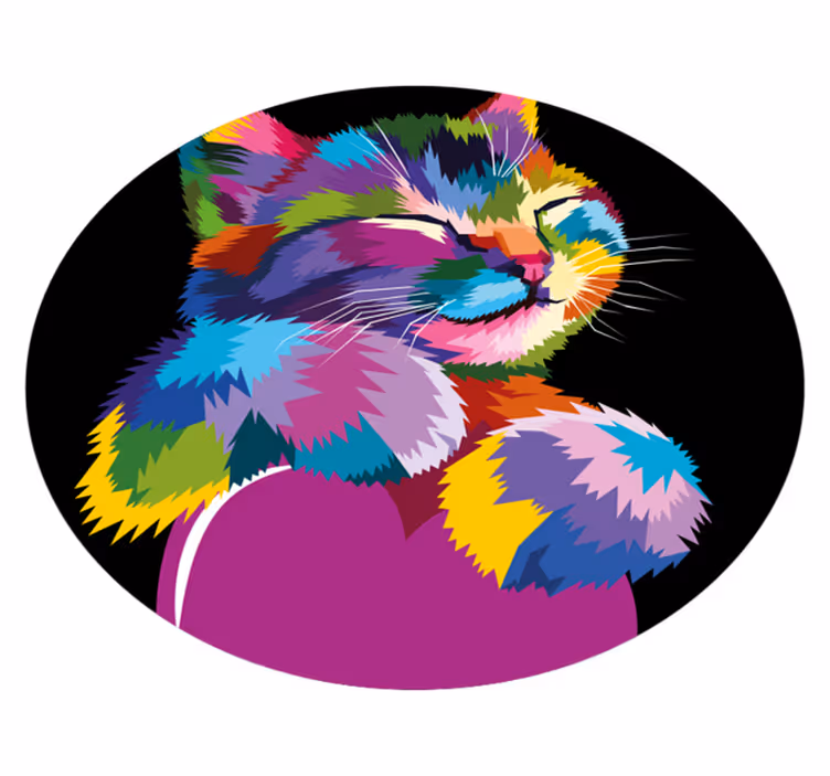 vinylové koberce zvieratá živá ilustrácia mačky - Tenstickers