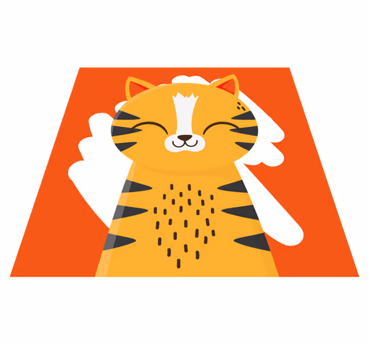 vinylový koberec pre bábätko šťastný dizajn tigra - Tenstickers