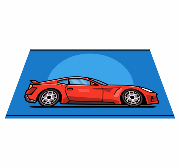 vinylový koberec pre mládež červené športové auto - Tenstickers