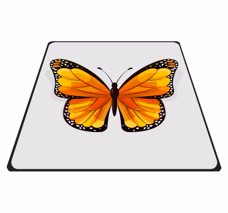 štvorcový vinylový koberec žltý a oranžový motýľ - Tenstickers