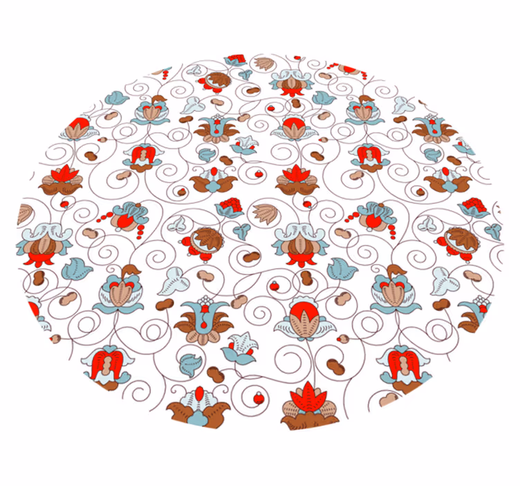 Starožitný červený ruský štýl etnického koberca - Tenstickers