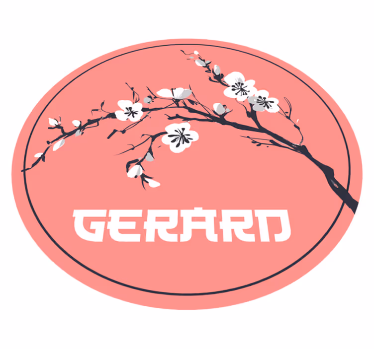 Sakura japonské kvety s menom custom mat - Tenstickers