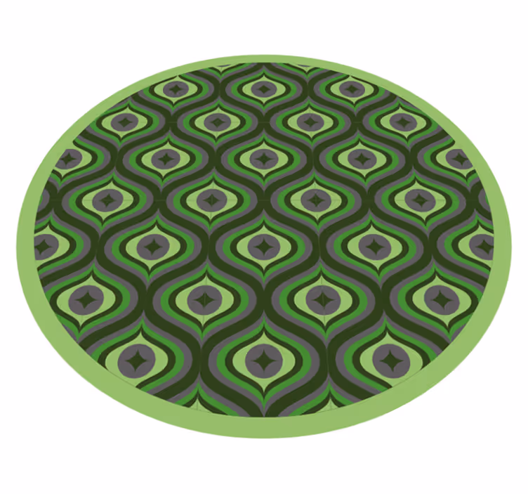 Koberec do spálne s geometrickým zeleným vzorom - Tenstickers
