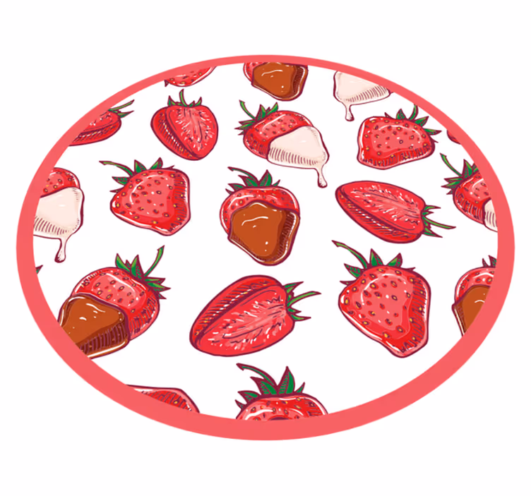 okrúhly vinylový koberec sladká jahodová lahôdka - Tenstickers