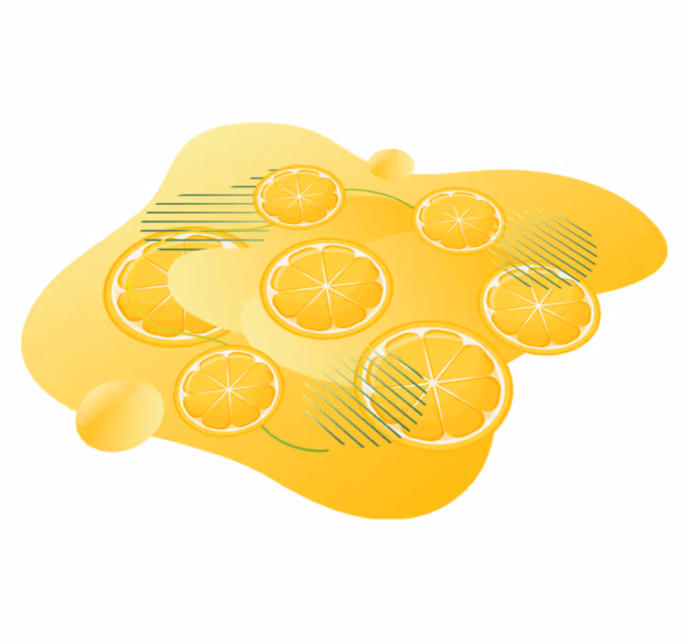 vinylový koberec do kuchyne živý citrusový vzor - Tenstickers