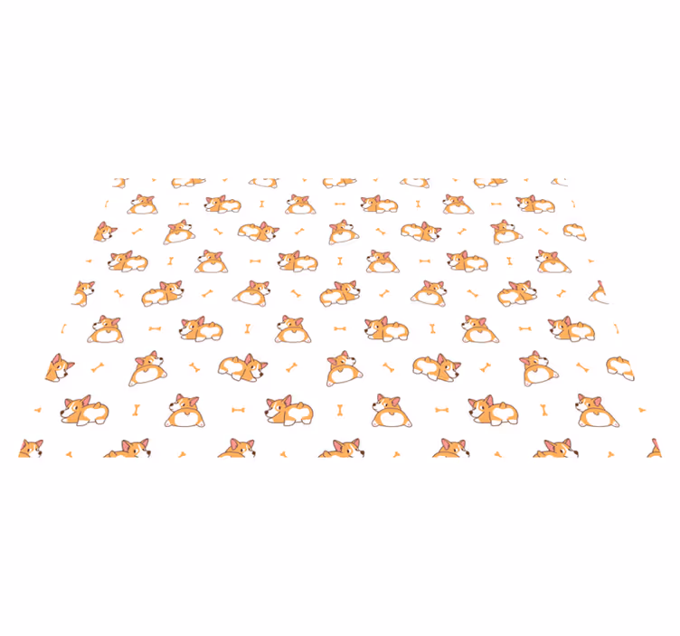 detský vinylový koberec roztomilé postavičky corgiov - Tenstickers