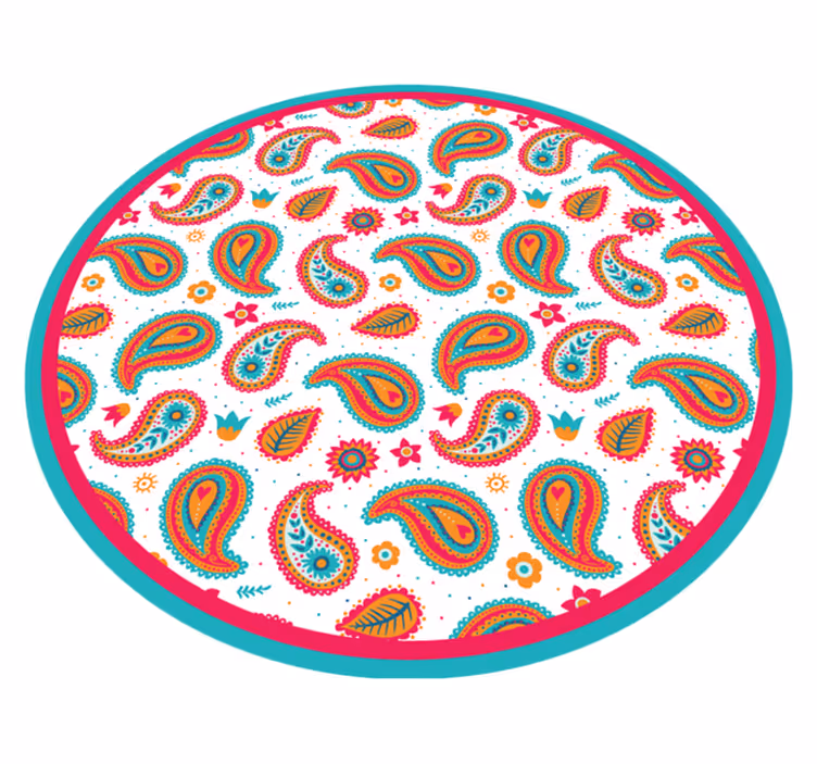 etnický vinylový koberec žiarivý paisley motív - Tenstickers